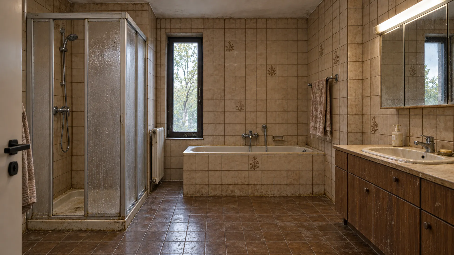 Altes Badezimmer aus den 80ern vor der Sanierung